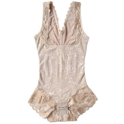 V-Neck Half Laced Bodysuit