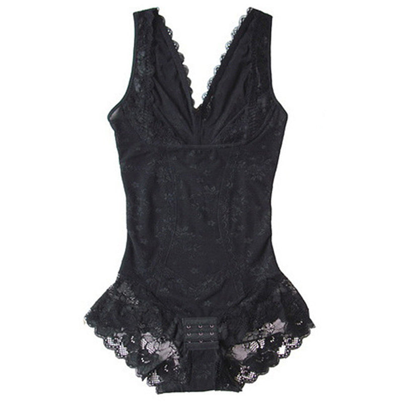 V-Neck Half Laced Bodysuit