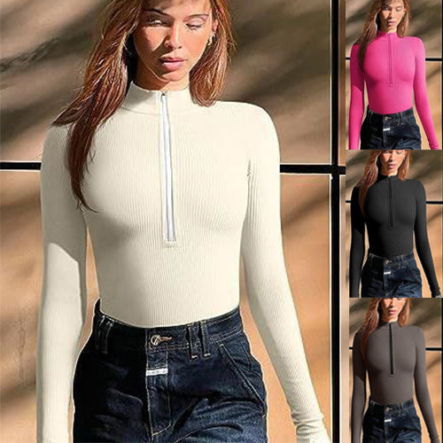 Long Sleeve Zipper Jumpsuit