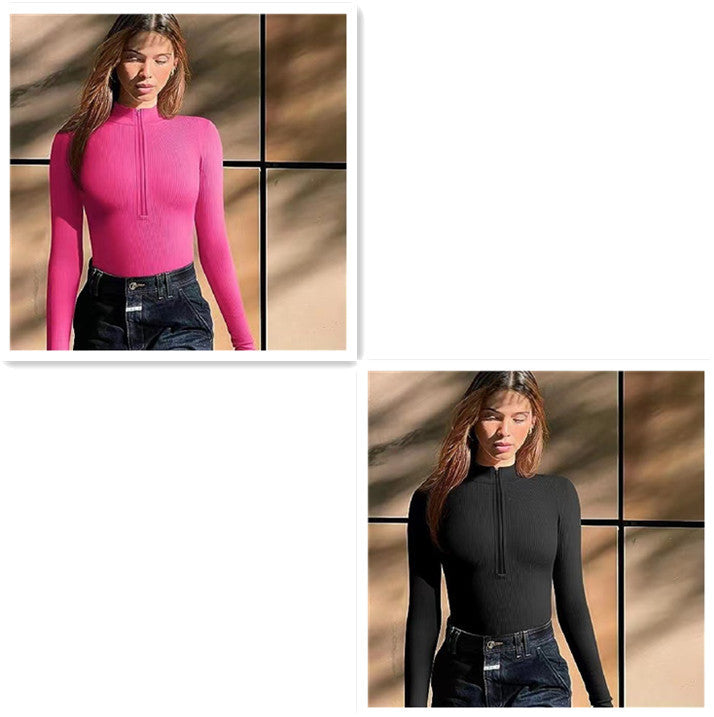 Long Sleeve Zipper Jumpsuit