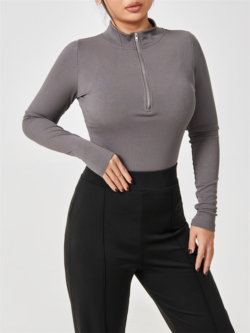 Long Sleeve Zipper Jumpsuit