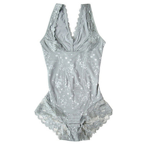 V-Neck Half Laced Bodysuit
