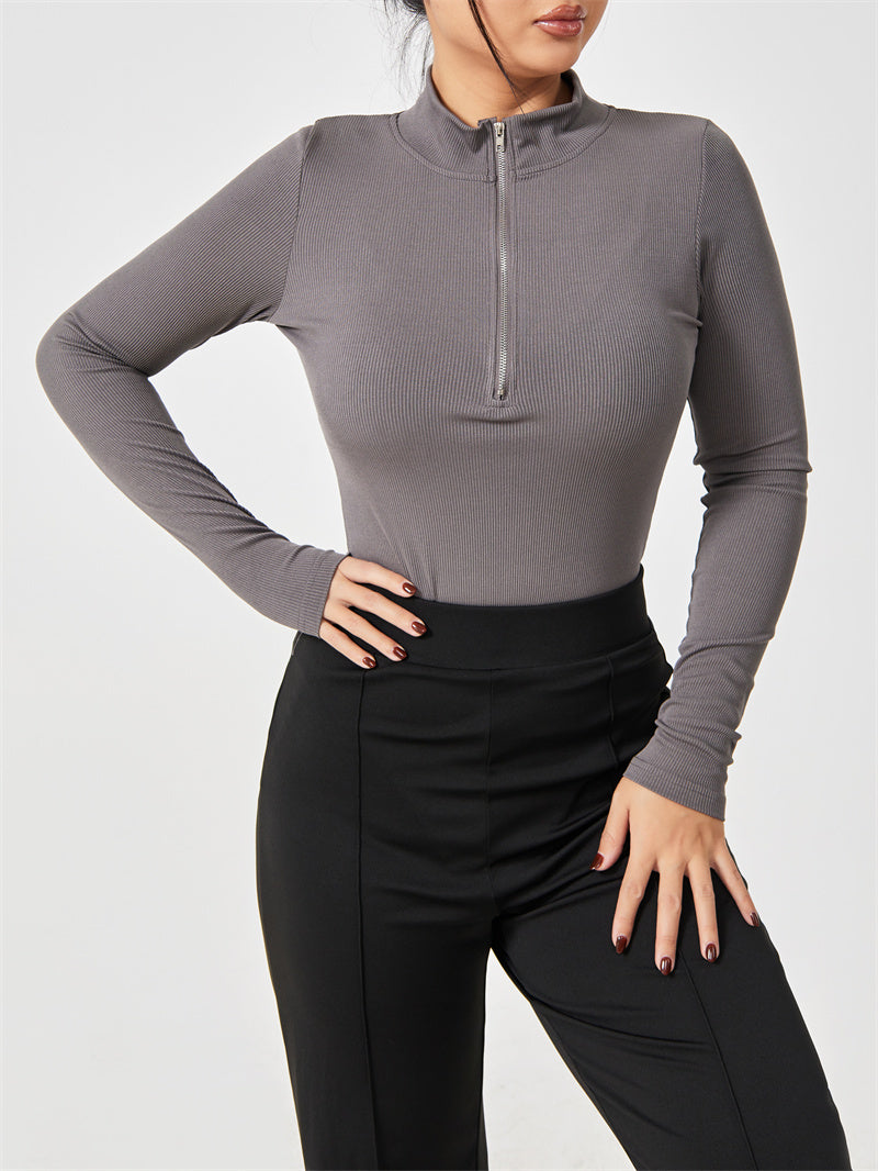 Long Sleeve Zipper Jumpsuit
