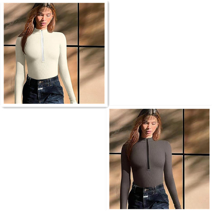 Long Sleeve Zipper Jumpsuit