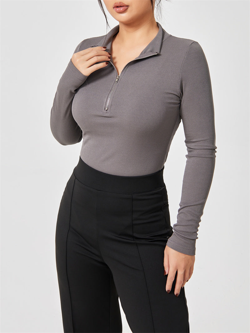Long Sleeve Zipper Jumpsuit