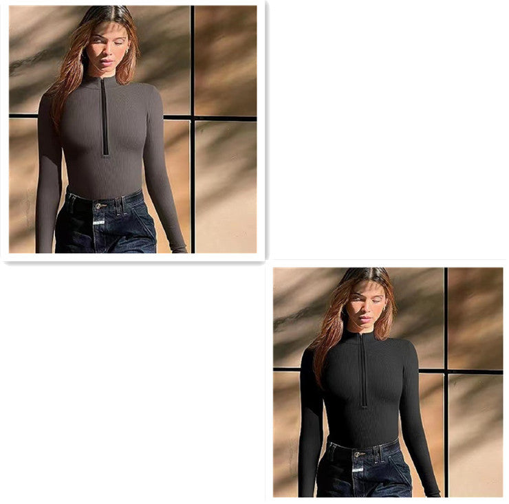 Long Sleeve Zipper Jumpsuit