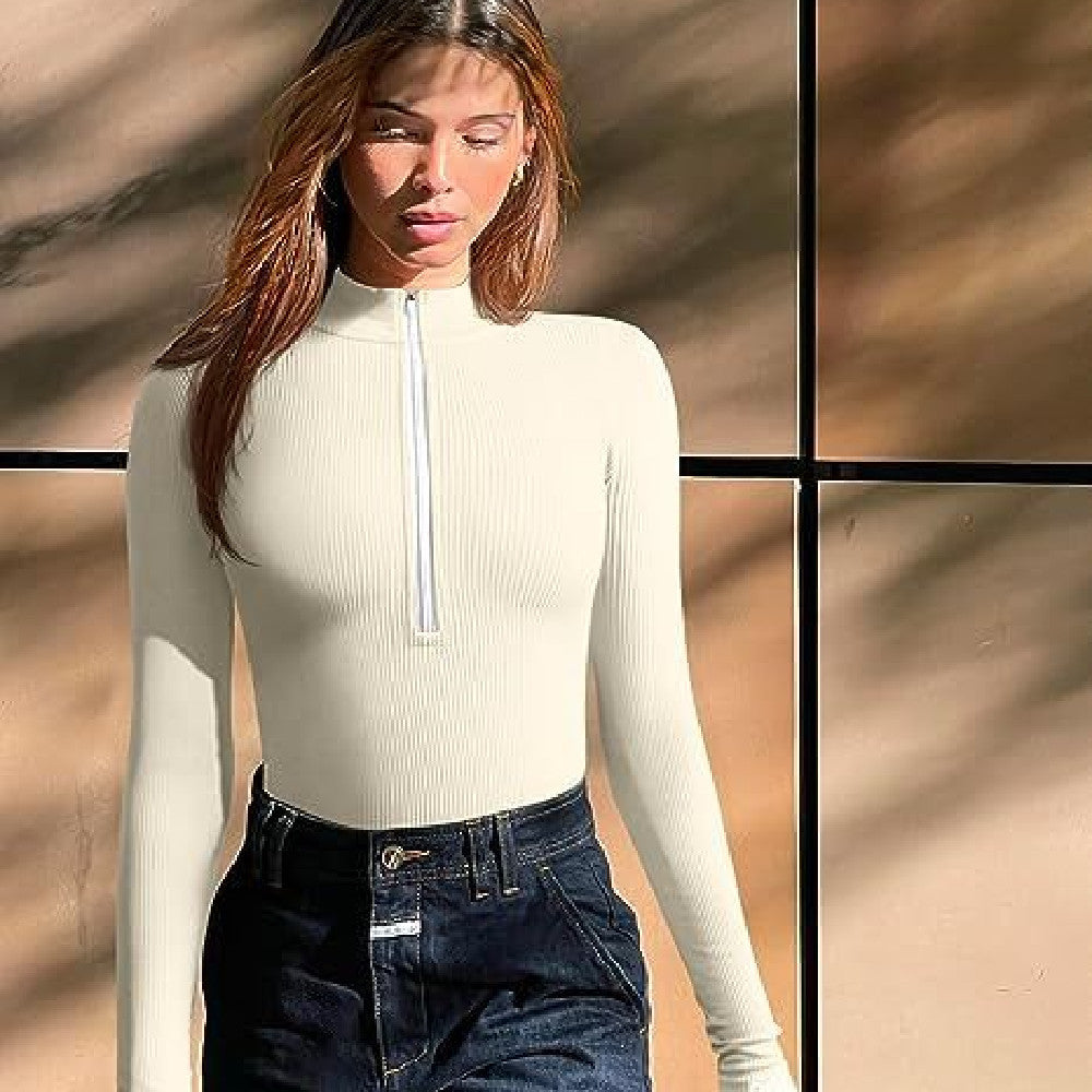 Long Sleeve Zipper Jumpsuit