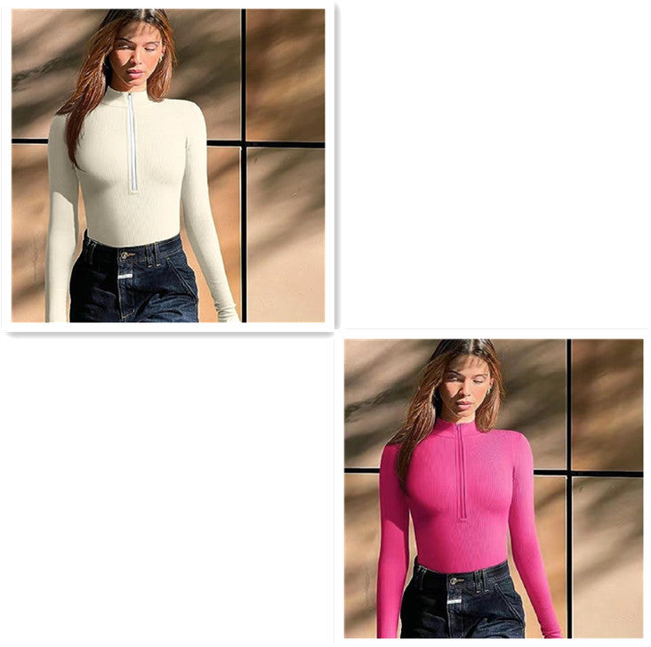 Long Sleeve Zipper Jumpsuit