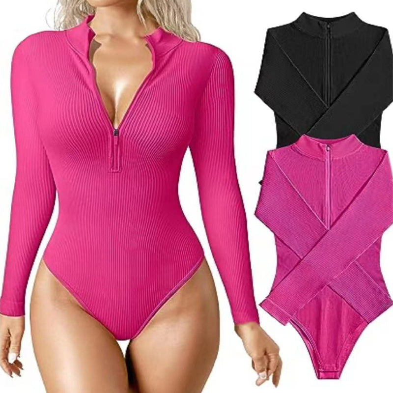 Long Sleeve Zipper Jumpsuit