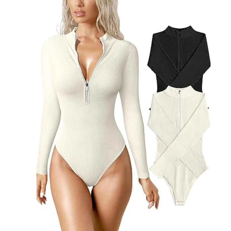 Long Sleeve Zipper Jumpsuit