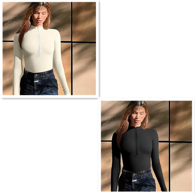 Long Sleeve Zipper Jumpsuit