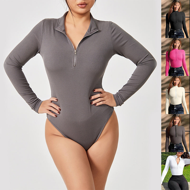 Long Sleeve Zipper Jumpsuit