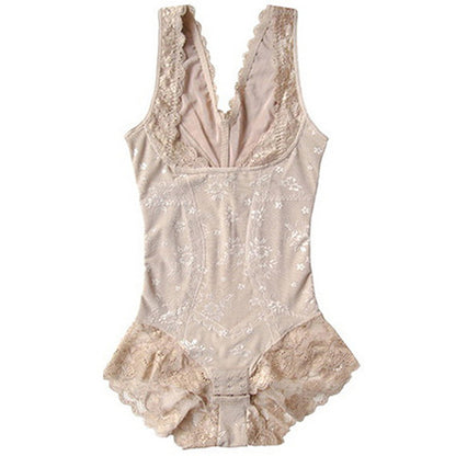 V-Neck Half Laced Bodysuit