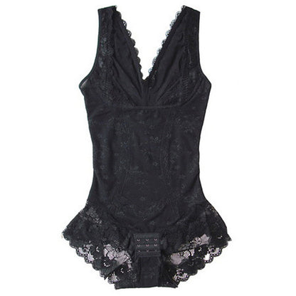V-Neck Half Laced Bodysuit