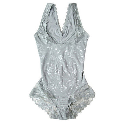 V-Neck Half Laced Bodysuit